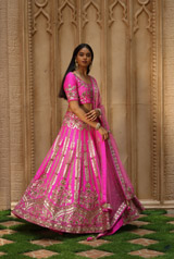 Hot Pink Raw Silk LehengaIMG_0801 copy